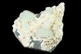 Green Apophyllite Crystals and White Heulandite - India #135827-2